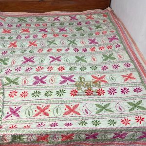Embroidered Cotton Bed Cover Nakshi Kantha