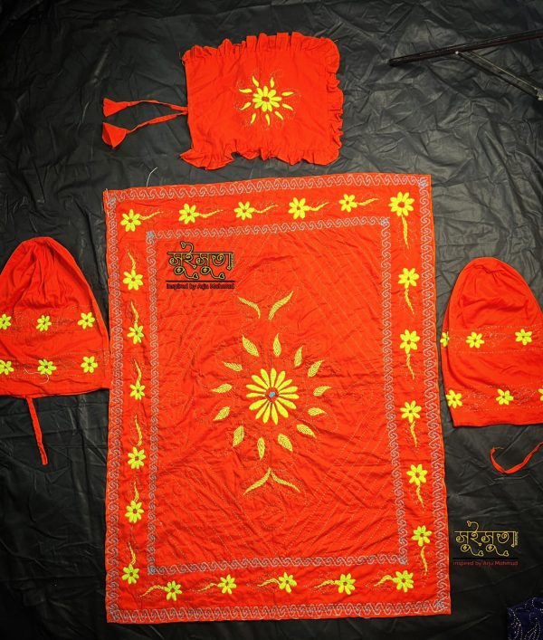 Baby Comfort Combo Nakshi Kantha Pack (হাতে তৈরি ৩ পিস সেট) - Image 4