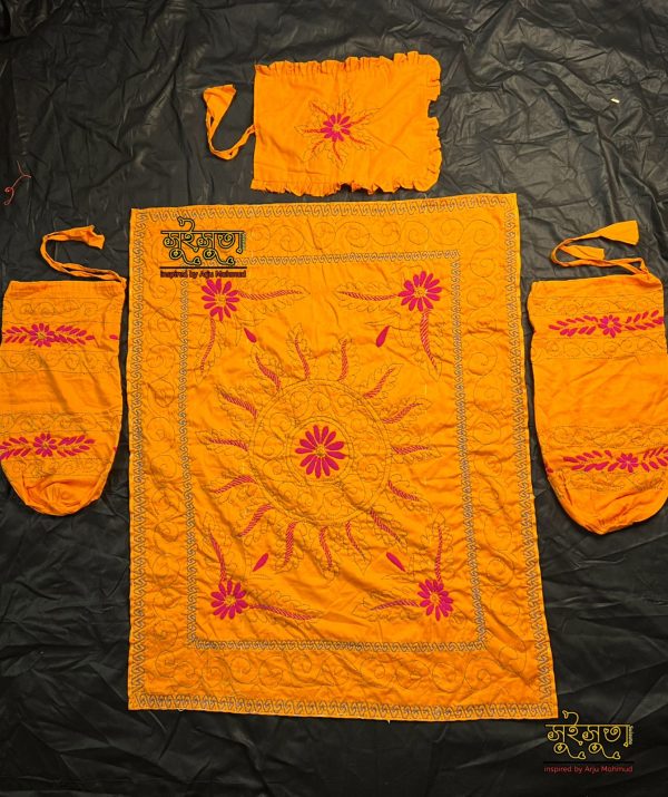 Baby Comfort Combo Nakshi Kantha Pack (হাতে তৈরি ৩ পিস সেট) - Image 2