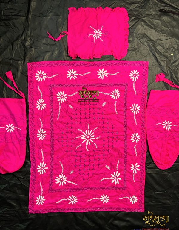 Baby Comfort Combo Nakshi Kantha Pack (হাতে তৈরি ৩ পিস সেট) - Image 5