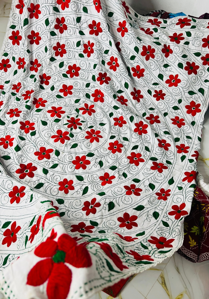 1. Handmade Cotton Bed Sheet | হাতে তৈরি সুতি বেডশিট - Image 3