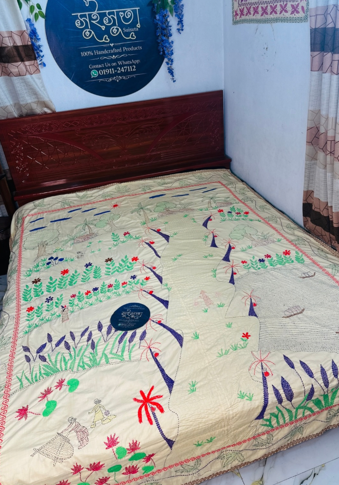 Premium Handmade Bed Cover | প্রিমিয়াম হাতে তৈরি বেড কভার - Image 2