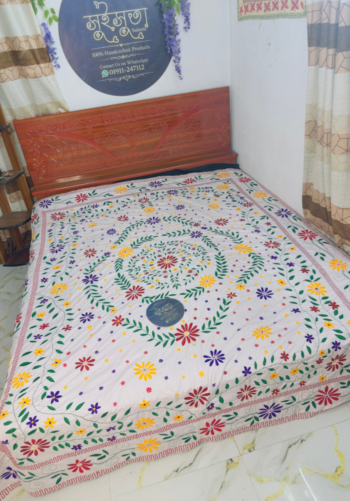 Healthy Cotton Handmade Bed Sheet | স্বাস্থ্যকর সুতি হাতে তৈরি বেডশিট - Image 2