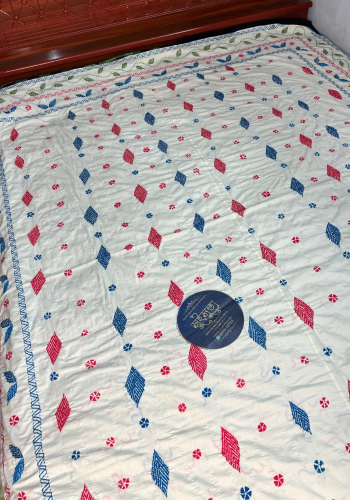 Traditional Nakshi Bed Sheet | ঐতিহ্যবাহী নকশী বেডশিট - Image 4