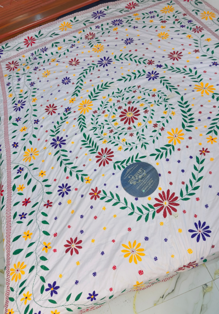 Healthy Cotton Handmade Bed Sheet | স্বাস্থ্যকর সুতি হাতে তৈরি বেডশিট - Image 3