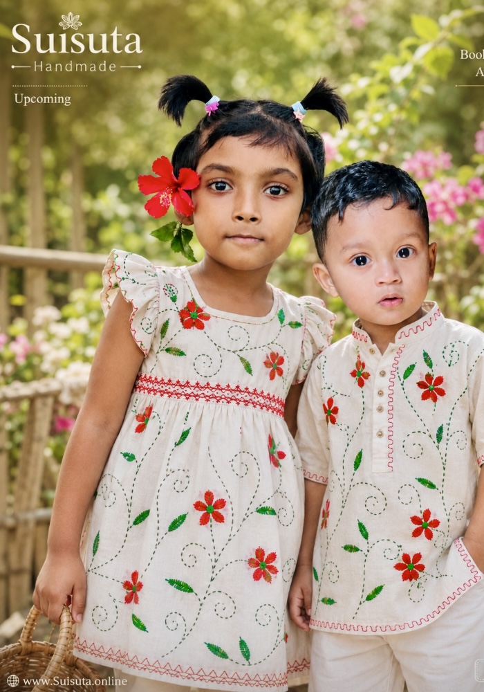 Suisuta Handmade Kids Dress – বাঙালি ঐতিহ্যের হাতে তৈরি বাচ্চাদের পোশাক - Image 2