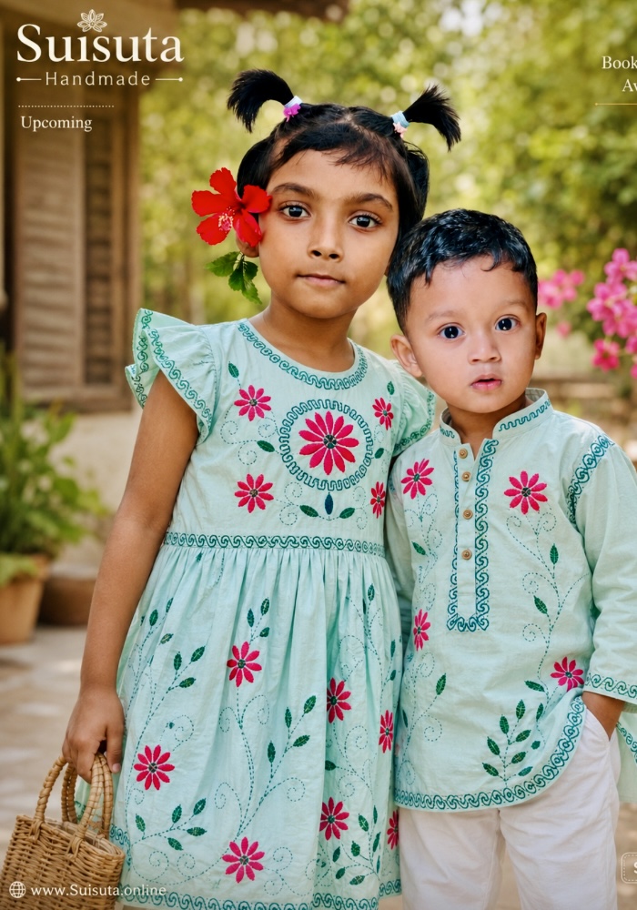 Suisuta Handmade Kids Dress – বাঙালি ঐতিহ্যের হাতে তৈরি বাচ্চাদের পোশাক - Image 3