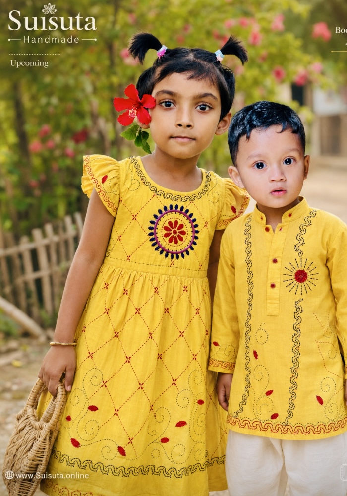 Suisuta Handmade Kids Dress – বাঙালি ঐতিহ্যের হাতে তৈরি বাচ্চাদের পোশাক - Image 4