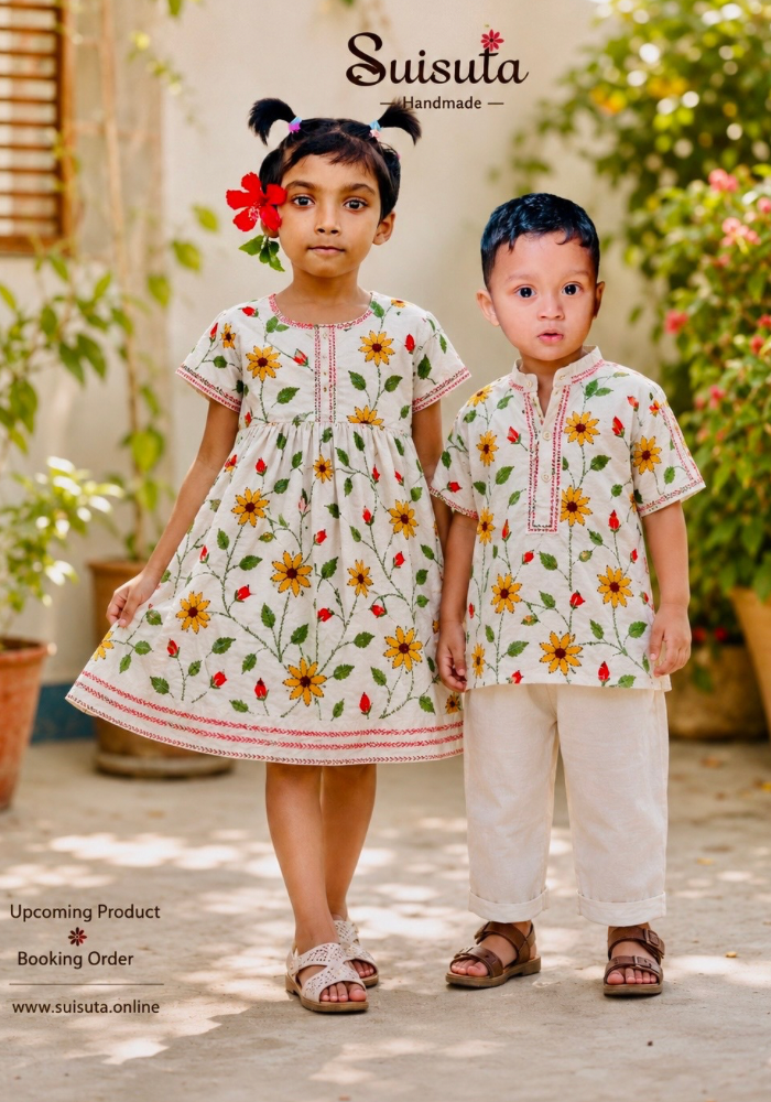 Premium Baby & Kids Outfit – স্বাস্থ্যকর কটন কাপড়ে হস্তশিল্প ডিজাইন - Image 3